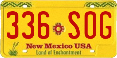 NM license plate 336SOG