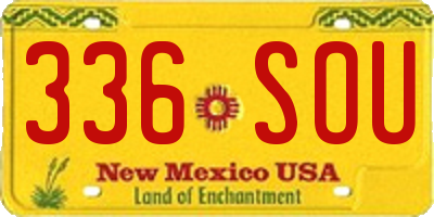 NM license plate 336SOU