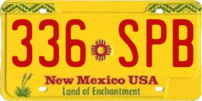 NM license plate 336SPB