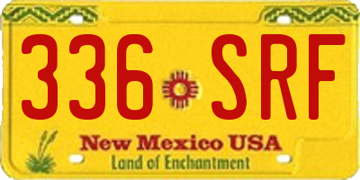 NM license plate 336SRF