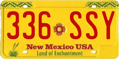 NM license plate 336SSY