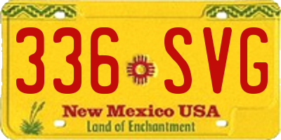 NM license plate 336SVG