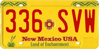 NM license plate 336SVW