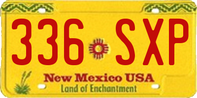 NM license plate 336SXP