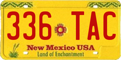 NM license plate 336TAC