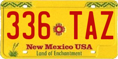 NM license plate 336TAZ