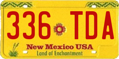 NM license plate 336TDA