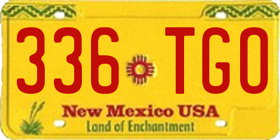 NM license plate 336TGO