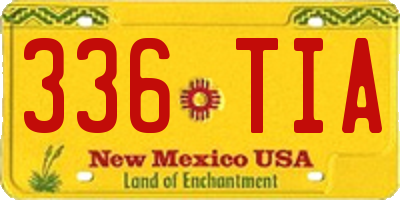 NM license plate 336TIA