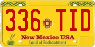 NM license plate 336TID