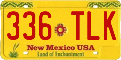 NM license plate 336TLK