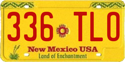 NM license plate 336TLO