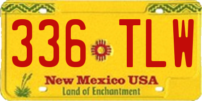 NM license plate 336TLW