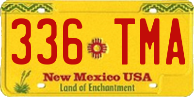 NM license plate 336TMA