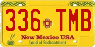 NM license plate 336TMB