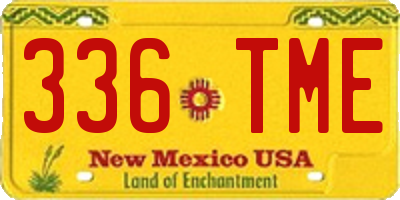 NM license plate 336TME