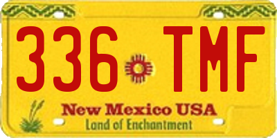 NM license plate 336TMF