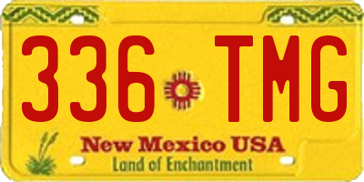 NM license plate 336TMG