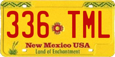 NM license plate 336TML