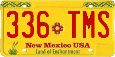 NM license plate 336TMS