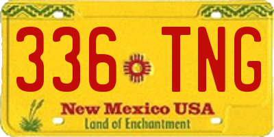 NM license plate 336TNG