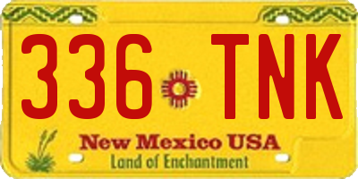 NM license plate 336TNK
