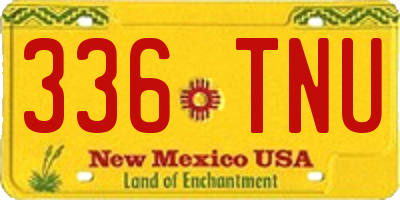 NM license plate 336TNU
