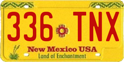 NM license plate 336TNX