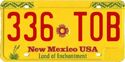 NM license plate 336TOB