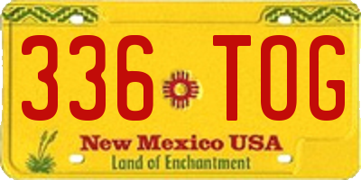 NM license plate 336TOG
