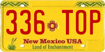 NM license plate 336TOP