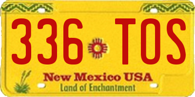 NM license plate 336TOS