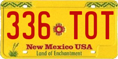 NM license plate 336TOT