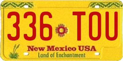 NM license plate 336TOU