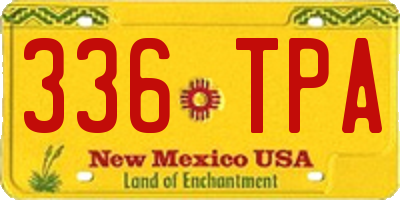NM license plate 336TPA