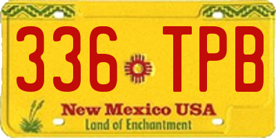 NM license plate 336TPB