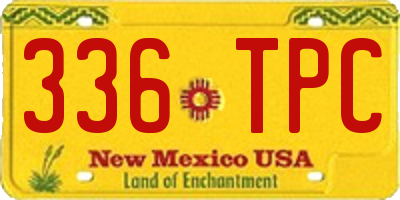 NM license plate 336TPC