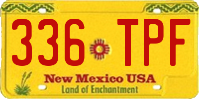 NM license plate 336TPF