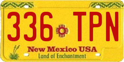 NM license plate 336TPN