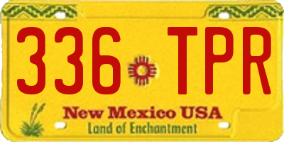 NM license plate 336TPR