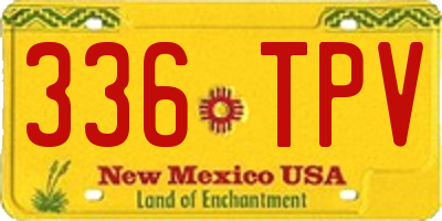 NM license plate 336TPV