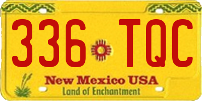 NM license plate 336TQC