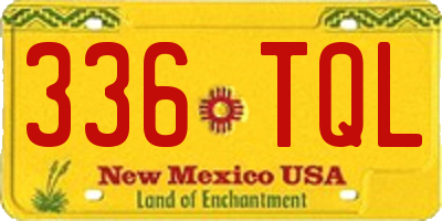NM license plate 336TQL