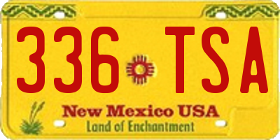 NM license plate 336TSA