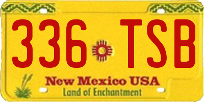 NM license plate 336TSB