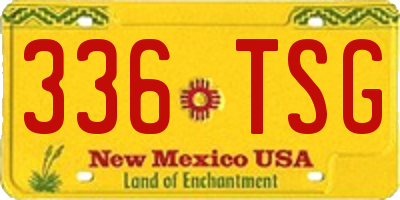NM license plate 336TSG