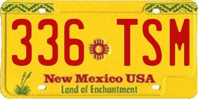 NM license plate 336TSM
