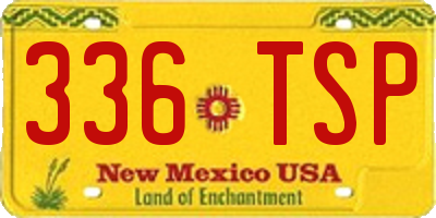 NM license plate 336TSP
