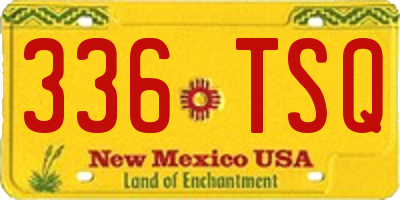 NM license plate 336TSQ