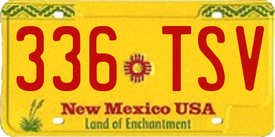 NM license plate 336TSV